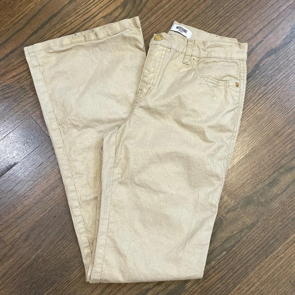 Vintage MOSCHINO Jeans Wide Leg Gold Shimmer Spice Girls - Picture 9 of 9